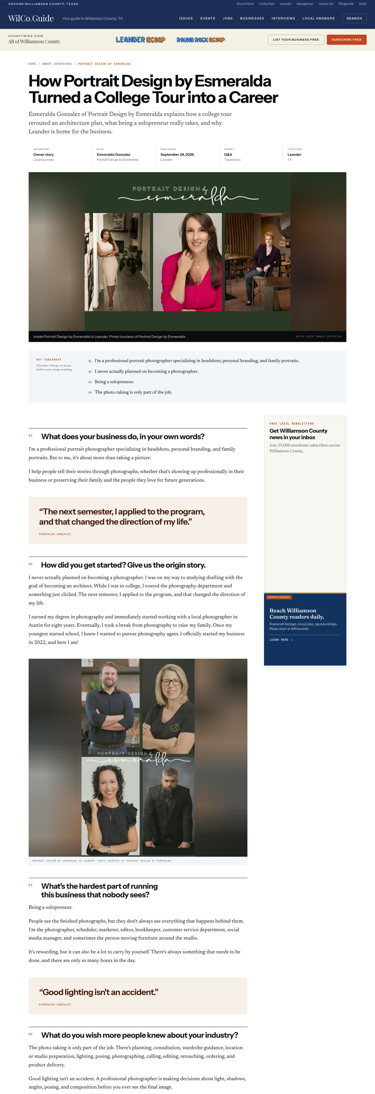 An owner interview on WilCo Guide